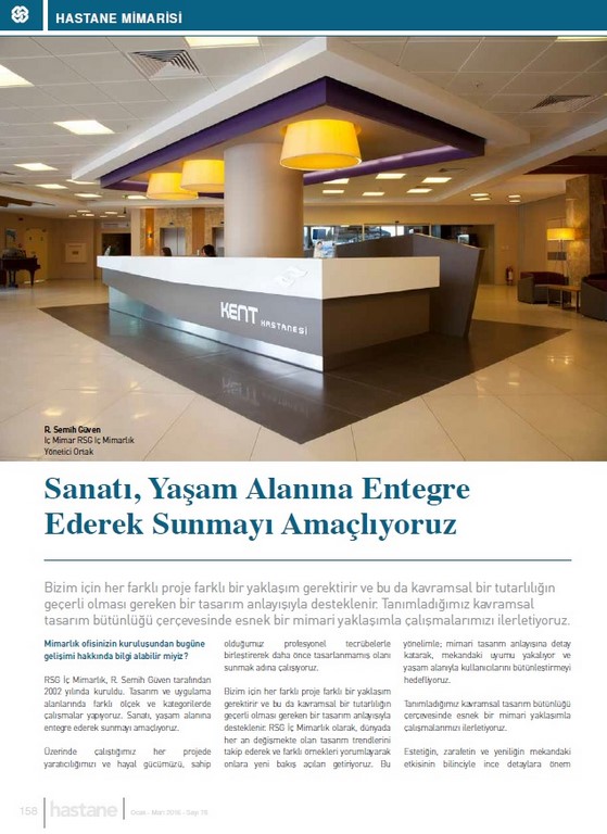 RSG İç Mimarlık  hastane dergisi 