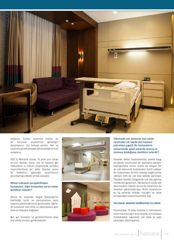 RSG İç Mimarlık  hastane dergisi 