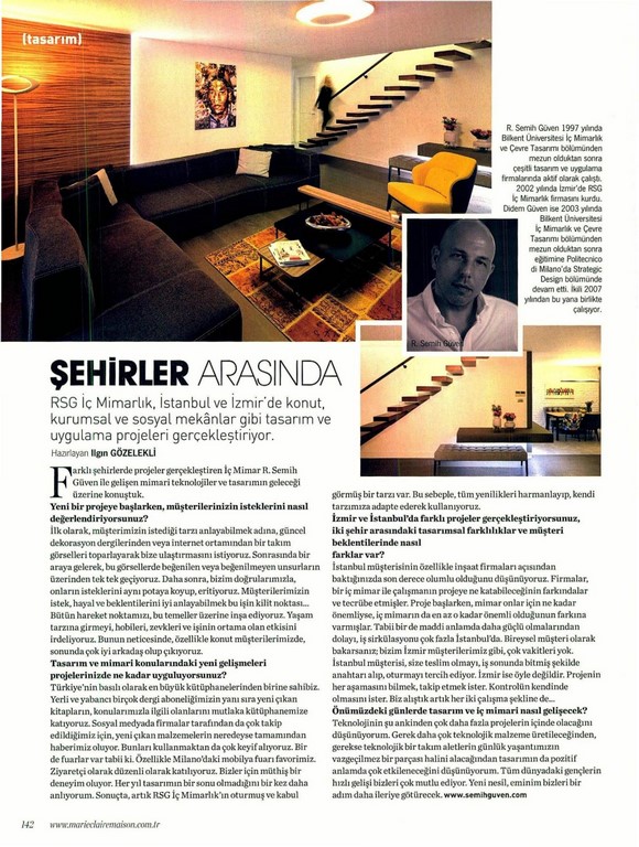 RSG İç Mimarlık  marie claire 